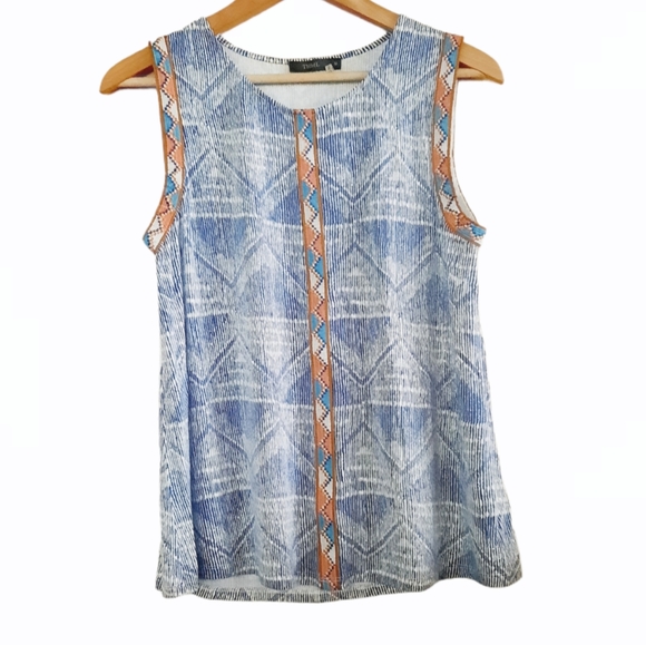 THML Tops - THML Anthropologie Embroirdered Geometric Tank M